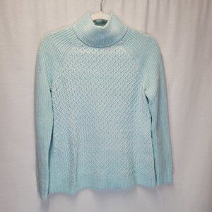 Talbots Women's Small Pullover Sweater Mock Neck Blue Knit